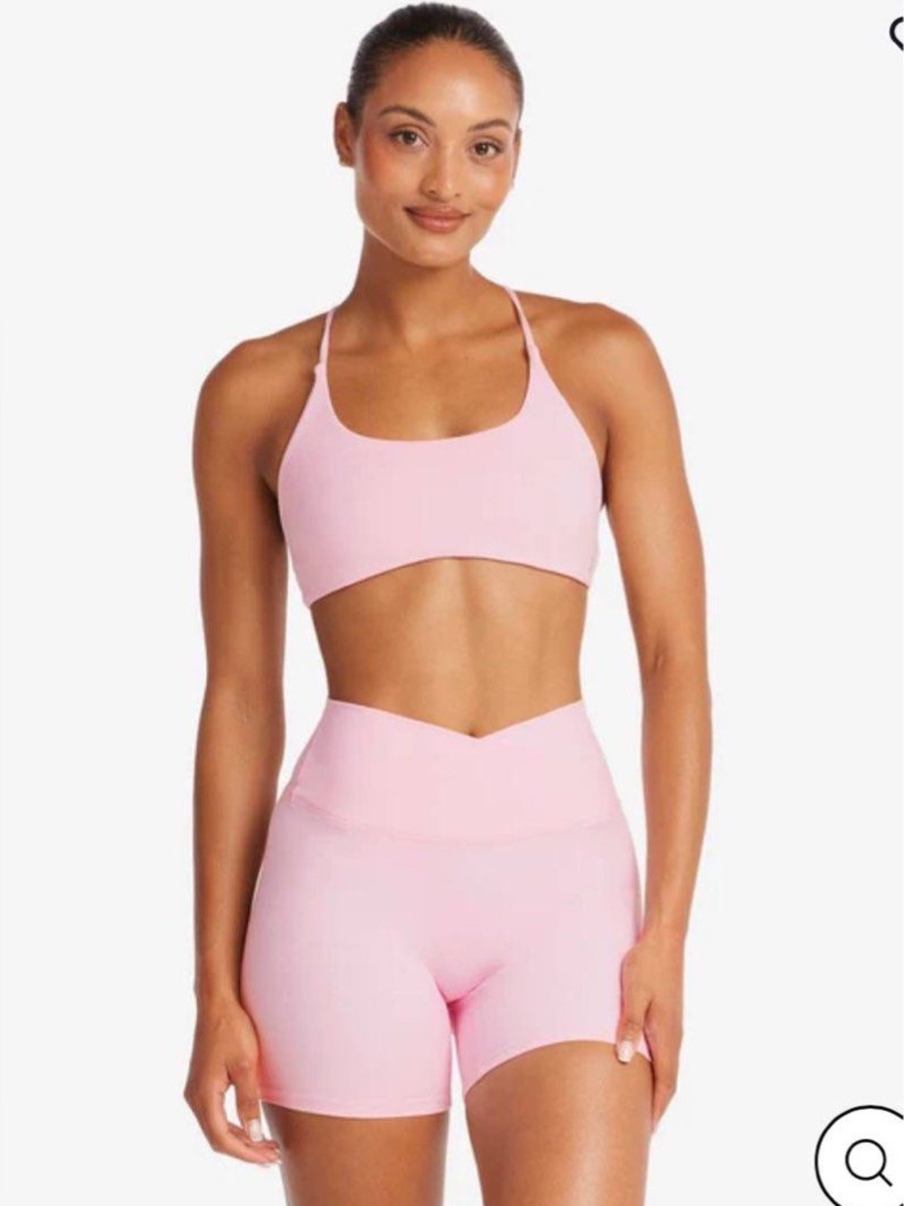 Crop Shop Boutique Pilates Princess Rare Blossom Fade Crossover Scrunch Shorts